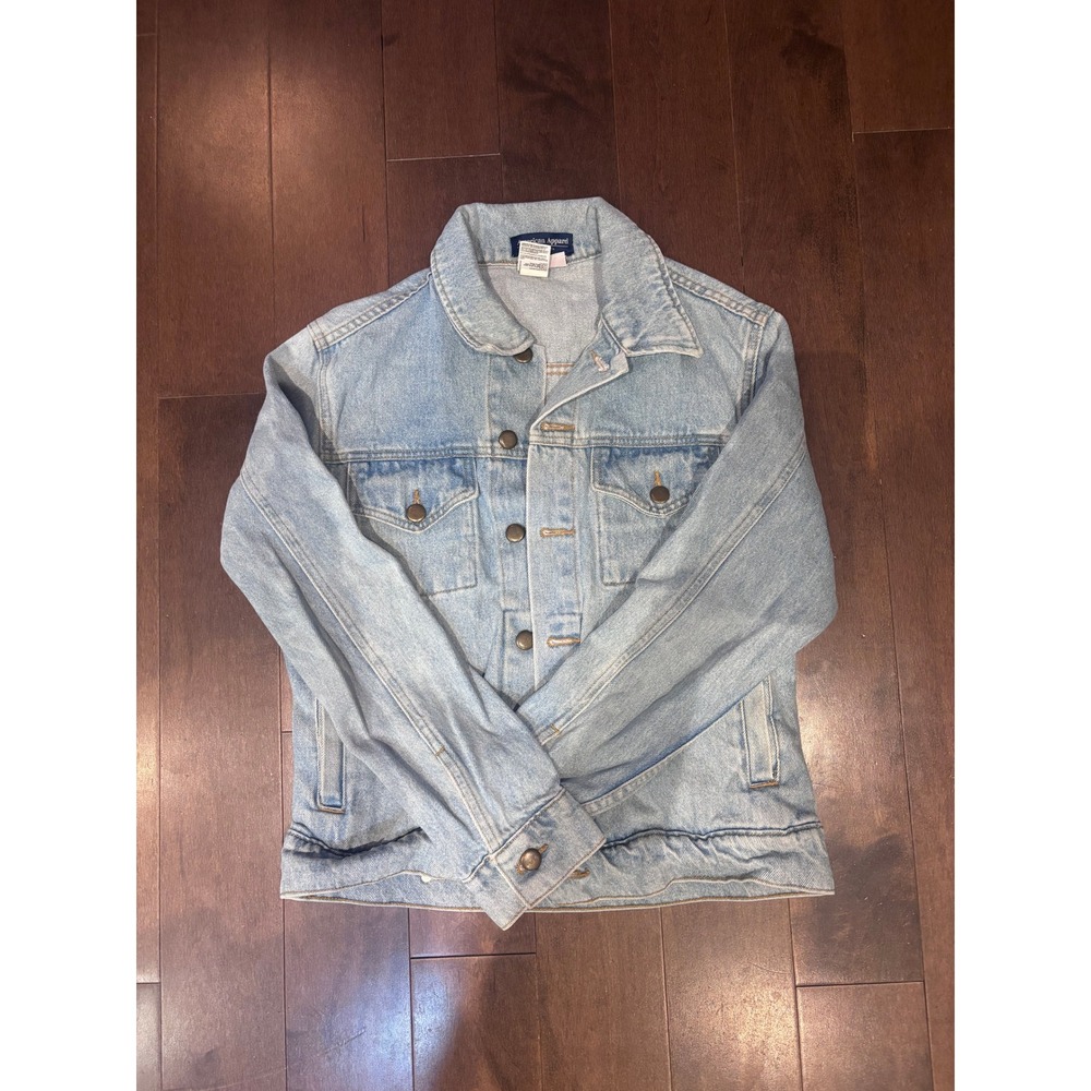 American Apparel Light Wash Denim Trucker Jacket Light Blue Cotton Outerwear